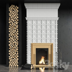 Tiled fireplace 