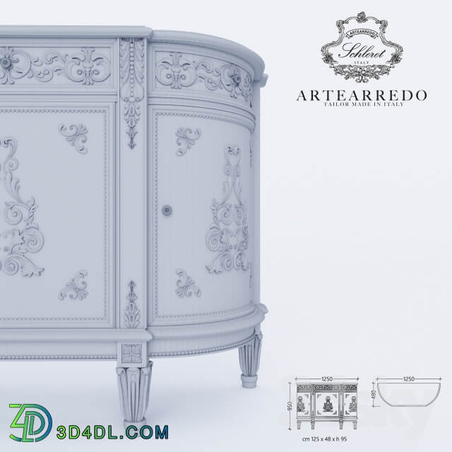 Sideboard Chest of drawer ARTEARREDO Diner du Roi buffet Limoges Small