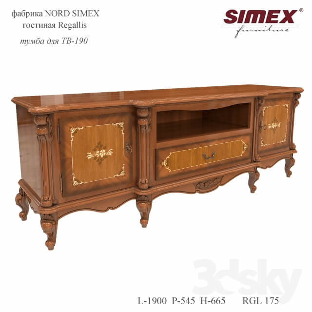 Sideboard Chest of drawer Living room Regallis TV 190 pedestal