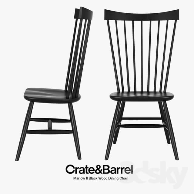 Crate amp Barrel Marlow II Black Wood Dining Chair