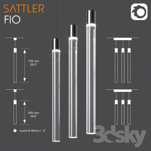 Sattler Fio Pendant light 3D Models