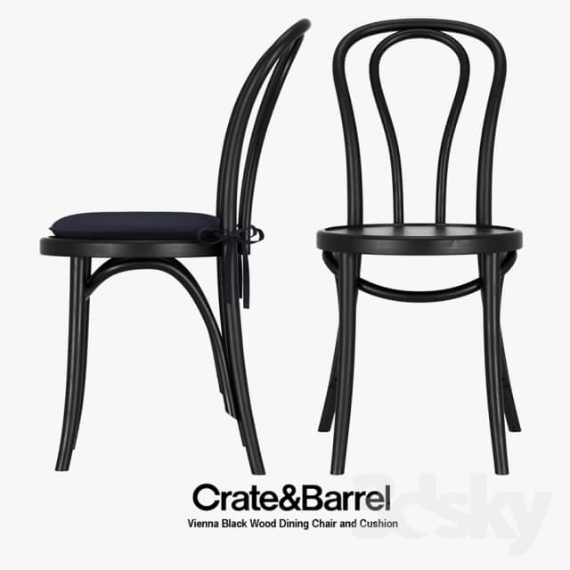 Crate Barrel Vienna Black Wood Dining Chair