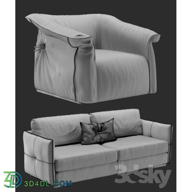 GAMMA Alfred sofa and Charlotte chair