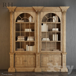Wardrobe Display cabinets RH Palladian Salvaged Pine Library Bookcase Double 
