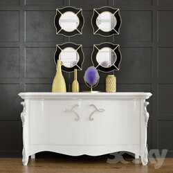 Sideboard Chest of drawer Glam Decorative Set 