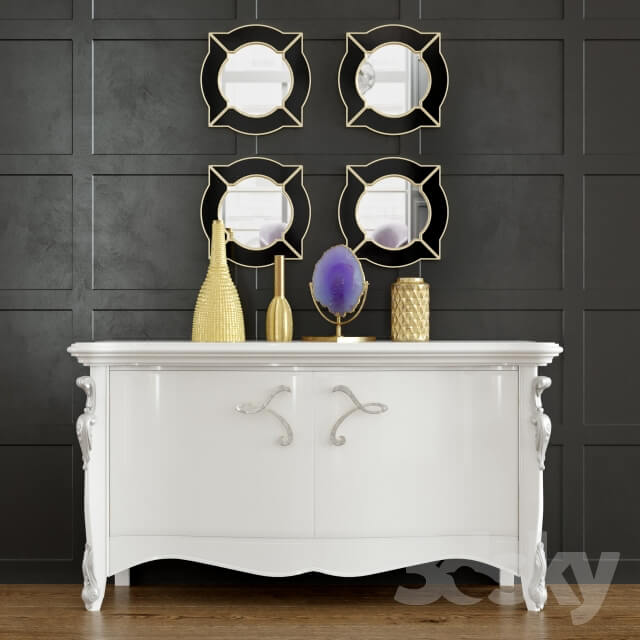 Sideboard Chest of drawer Glam Decorative Set