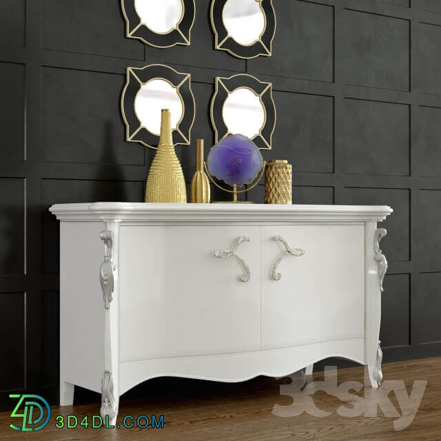 Sideboard Chest of drawer Glam Decorative Set