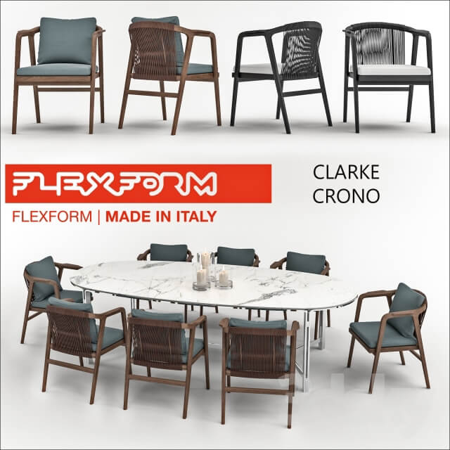 Table Chair FLEXFORM table CLARKE chair CRONO