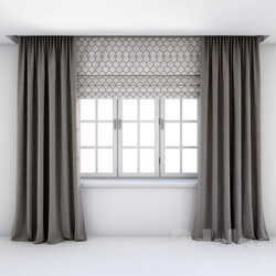 Direct curtains in the floor and Roman curtains 