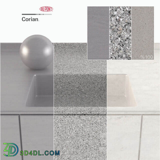 Dupont Corian Kitchen Countertops Gray 1