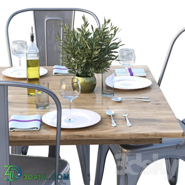 Table Chair Dining set and tolix chair