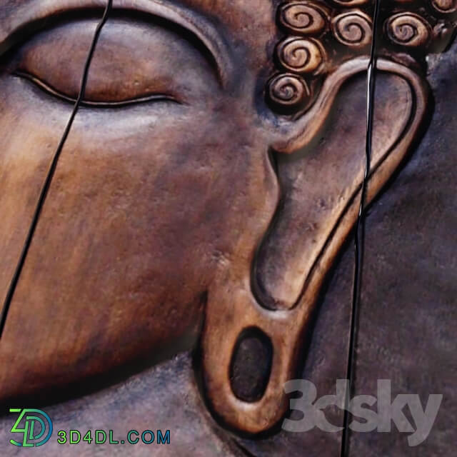 Other decorative objects Wood Buddha Face Wall Decor