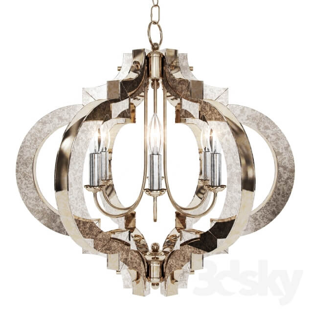 Possini Ornament Aged Silver 6 Light Chandelier