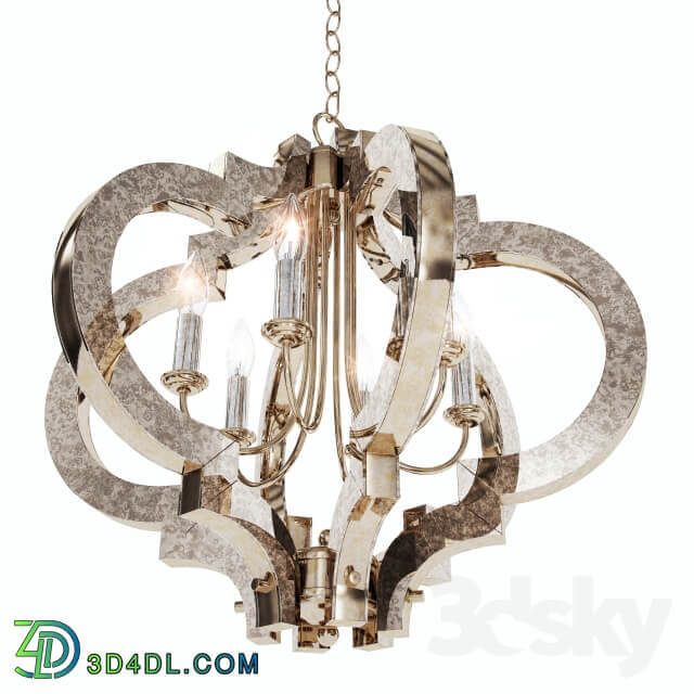 Possini Ornament Aged Silver 6 Light Chandelier