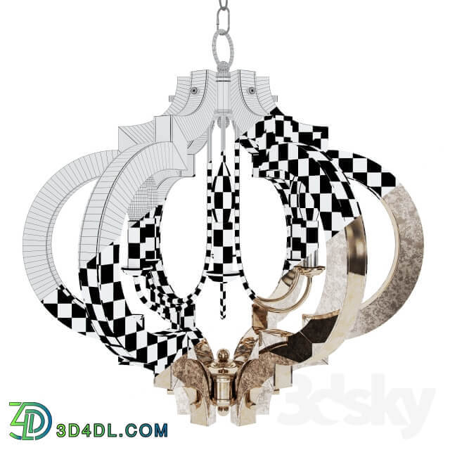 Possini Ornament Aged Silver 6 Light Chandelier