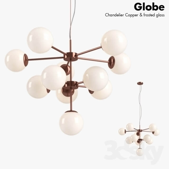 Globe Chandelier Copper Lamp