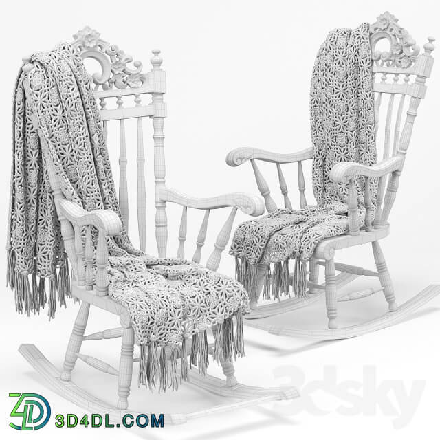 Armchair rocking chair plaid
