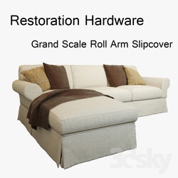 Restoration Hardware grand scale roll arm slipcover 