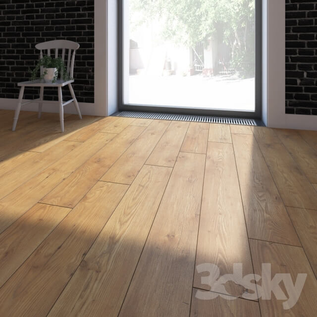 Parquet 2x types of Kronospan Swedish rustic oak and chestnut tan