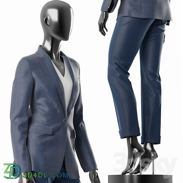 Woman Blue Suit
