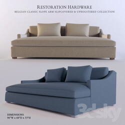 Sofa RH BELGIAN CLASSIC SLOPE ARM 