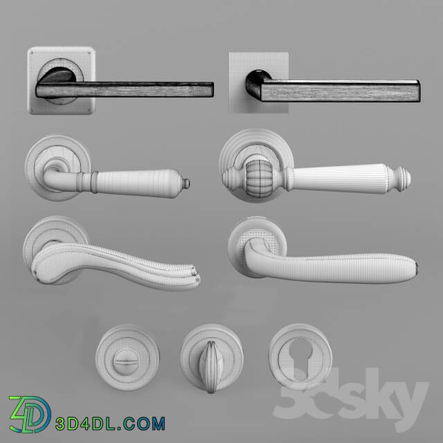 Set of door handles