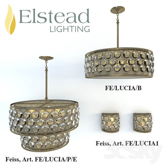 Feiss. LUCIA Pendant light 3D Models