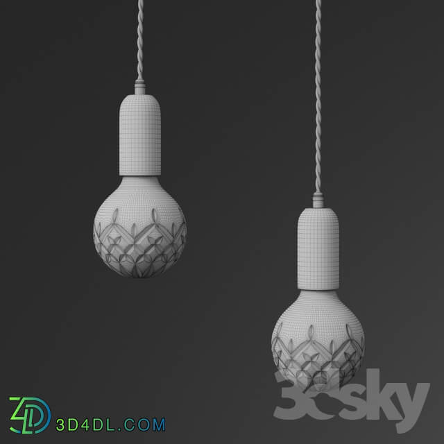 Lee Broom Frosted Clear Crystal Bulb Pendant