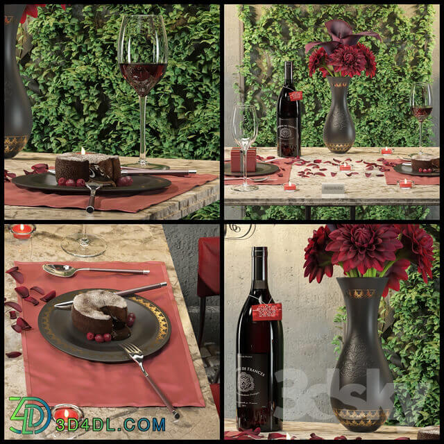 Table Chair Romantic Dinner Table Outdoor