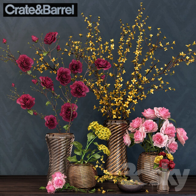 Crate Barrel Flower set 3D Models