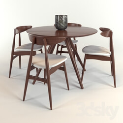 Table Chair Dining table and chairs Hans J. Wegner Dining table and chairs set Hans J. Wegner 