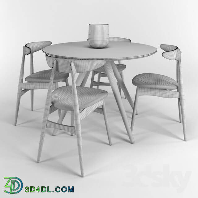 Table Chair Dining table and chairs Hans J. Wegner Dining table and chairs set Hans J. Wegner