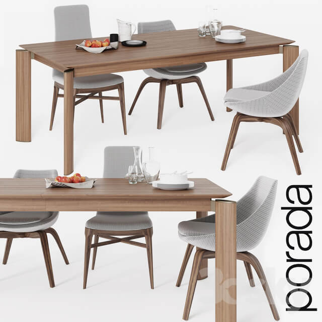 Table Chair Dining chair and table Porada 2