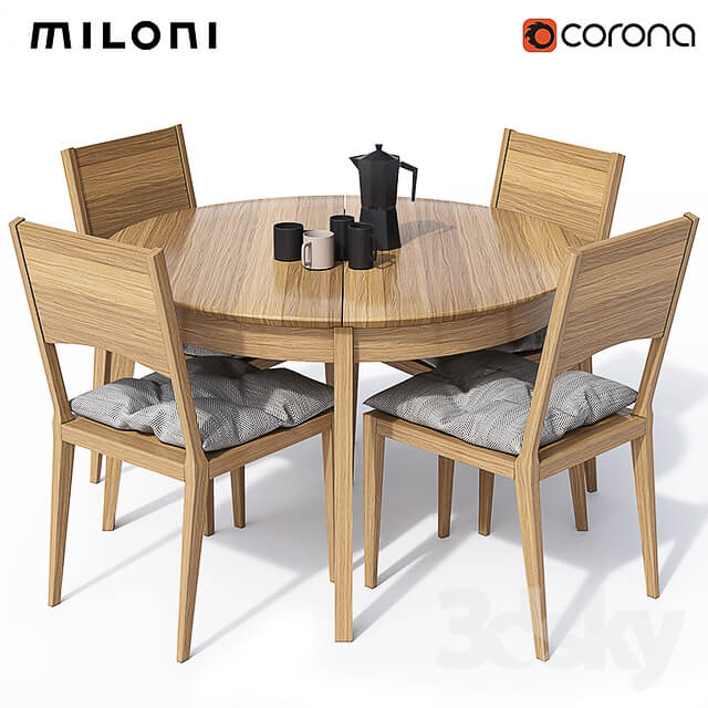 Table Chair Scandinavian set Miloni