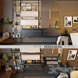 Set of bathroom furniture MODULNOVA Moon Gola 