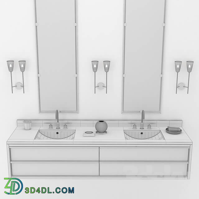 BEZIER DOUBLE EXTRA WIDE FLOATING VANITY
