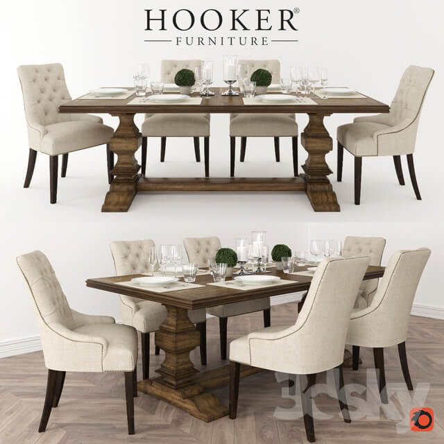 Table Chair Hooker Furniture Archivist Trestle Table