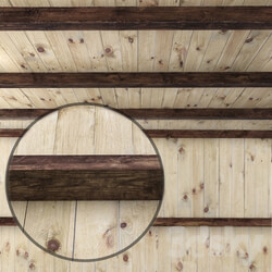 Wooden ceiling with beams. 