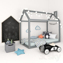 Miscellaneous Bed house with a set of accessories for children 