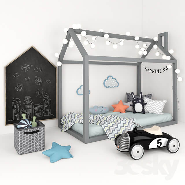 Miscellaneous Bed house with a set of accessories for children