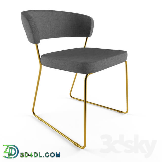 Ashland Modern Gray Rosegold Dining Chair