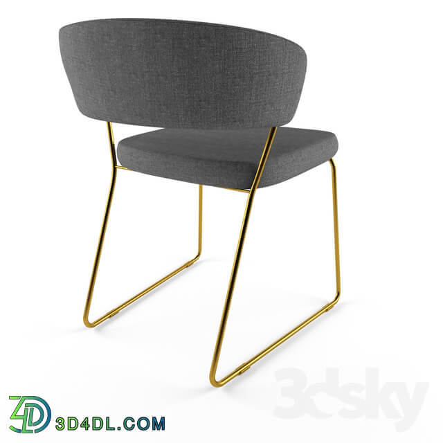 Ashland Modern Gray Rosegold Dining Chair