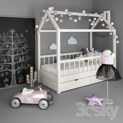 Miscellaneous Bed house with a set of accessories for a nursery 2 