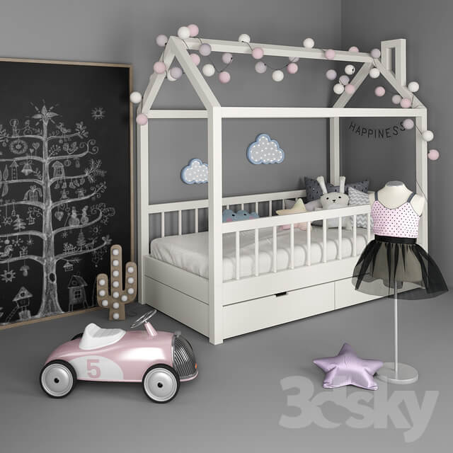 Miscellaneous Bed house with a set of accessories for a nursery 2