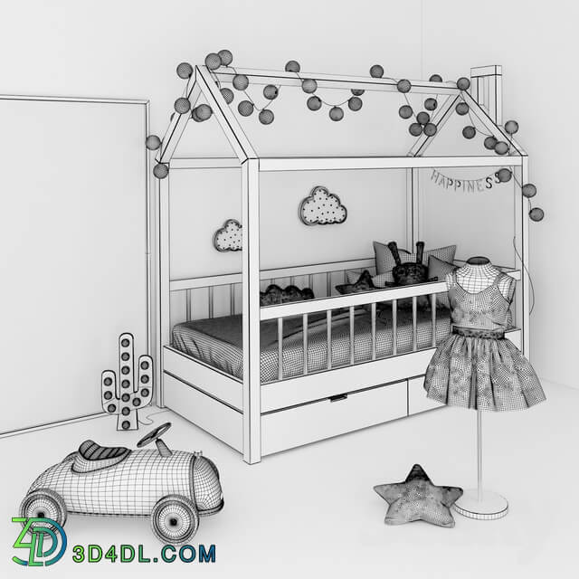 Miscellaneous Bed house with a set of accessories for a nursery 2