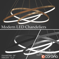 Chandeliers LED 3 rings 