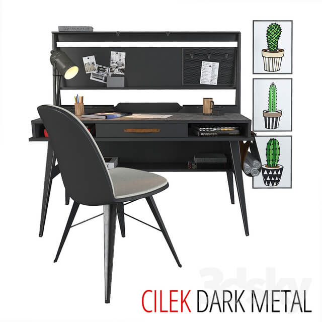 Table Chair CILEK dark metall