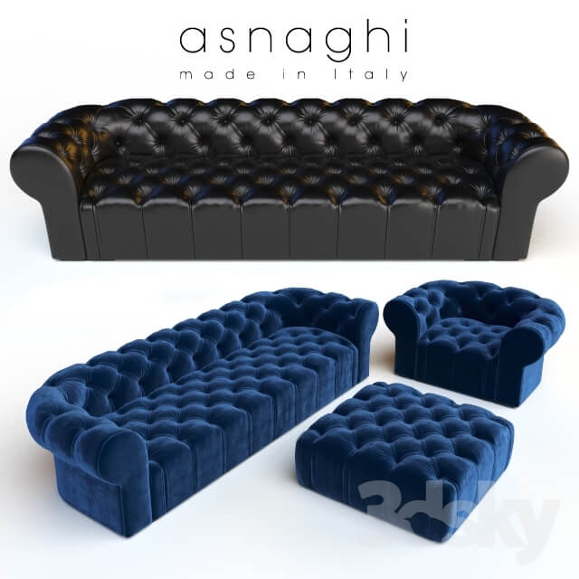 Asnaghi Magnum sofa armchair pouf