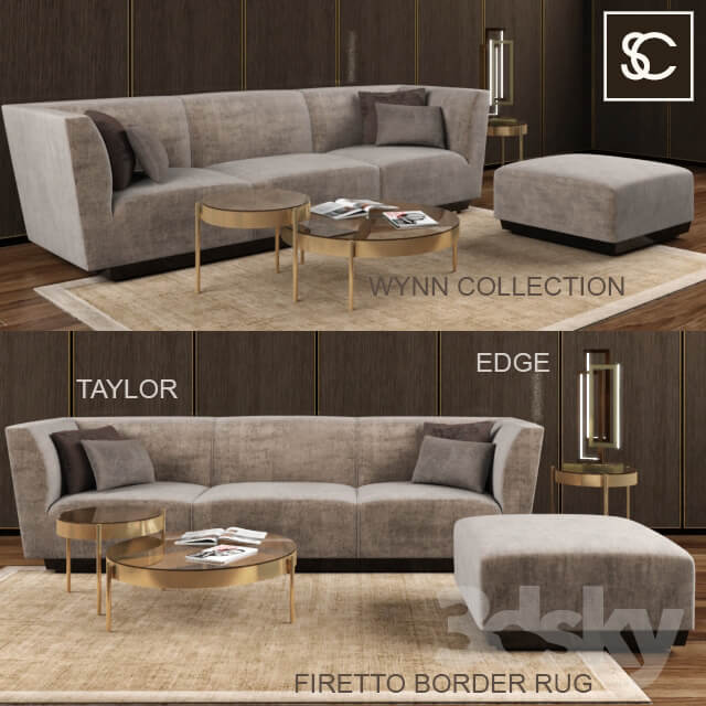 Sofa THE SOFA AND CHAIR SET TAYLOR EDGE WYNN COLLECTION FIRETTO BORDER RUG