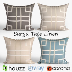 Decorative pillows Houzz Surya Hessian Linen set 064 